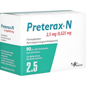 Abbildung: Preterax N 2,5 mg/0,625 mg Filmtabletten, 90 St.