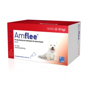 Abbildung: Amflee 67 mg Spot-on Lsg.f.kleine Hunde 2-10kg 6 St, 6 St.