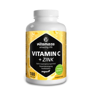 Abbildung: Vitamin C 1000 mg hochdosiert+Zink vegan, 180 St.