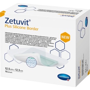 Zetuvit Plus Silicone Border 12,5 cm x 12,5 cm 10 St