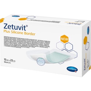 Zetuvit Plus Silicone Border 15 cm x 25 cm 10 St