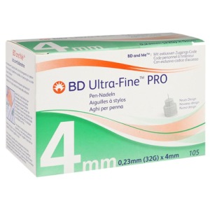 BD Ultra-fine PRO Pen-Nadeln 4 mm 32 G 0