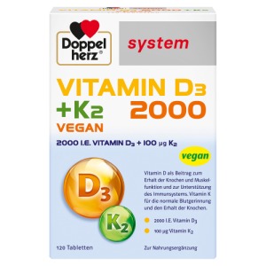 Abbildung: Doppelherz Vitamin D3 2000+K2 system Tab, 120 St.