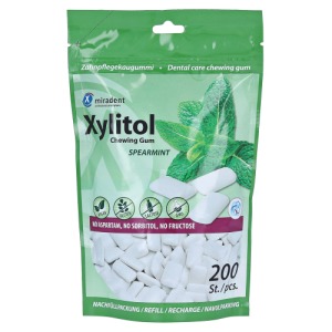 Abbildung: miradent Xylitol Chewing Gum Refill, Spearmint, 200 St.