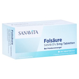 Abbildung: Folsäure Sanavita 5 mg Tabletten, 100 St.