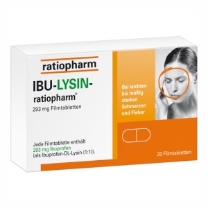 Abbildung: Ibu-lysin-ratiopharm 293 mg Filmtablette, 20 St.