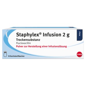 STAPHYLEX Infusion 2 g Plv.z.Herstell.e.Inf.-Lsg. 10 St