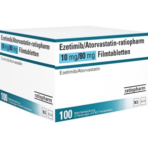 Ezetimib/atorvastatin-ratiopharm 10 Mg/8, 100 St.