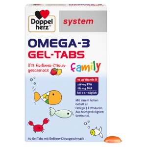 Doppelherz system Omega-3 family Erdbeer-Citrone