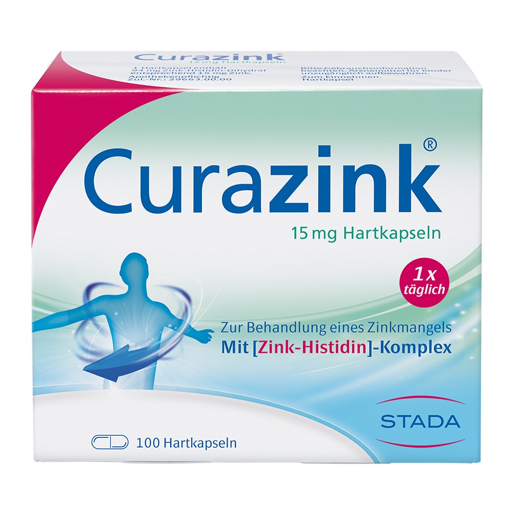 Curazink 15 mg Hartkaspeln gegen Zinkmangel