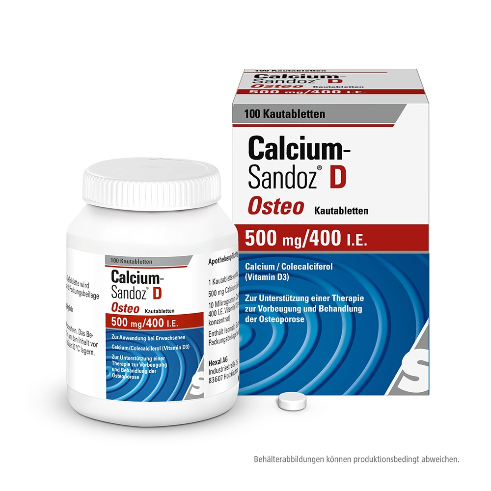 Calcium Sandoz D Osteo 500 mg/400 I.E. 100 St