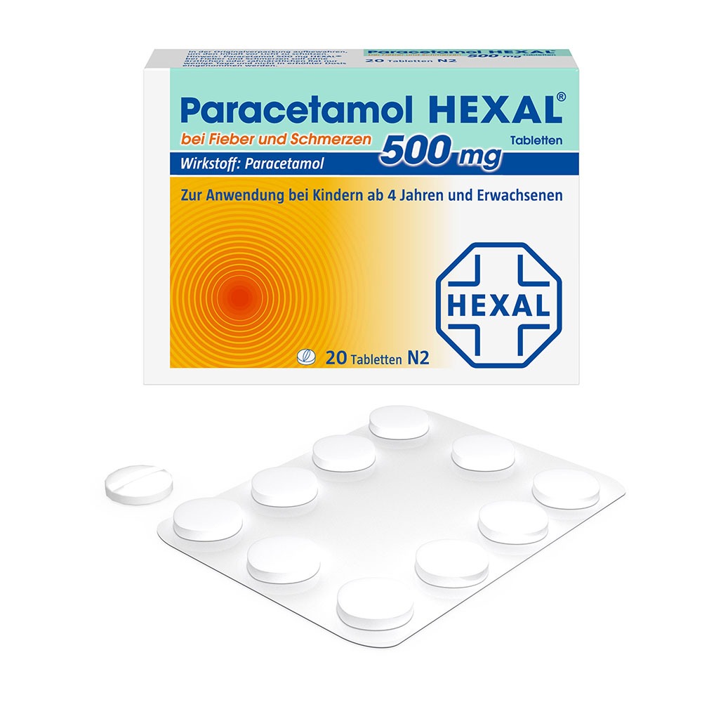 Paracetamol 500 mg HEXAL bei Fieber und Schmerzen 20 St