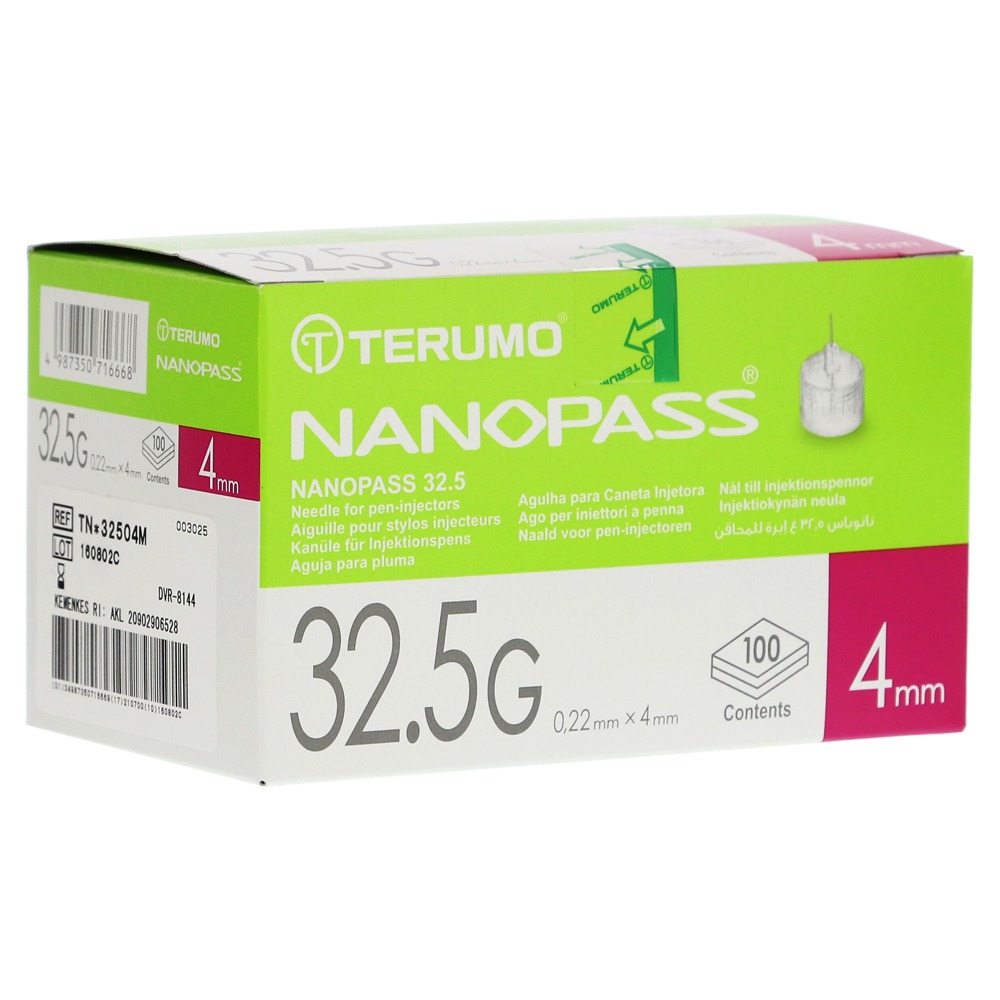 Terumo Nanopass 32,5 Pen Kanüle 0,22x4 m 100  St