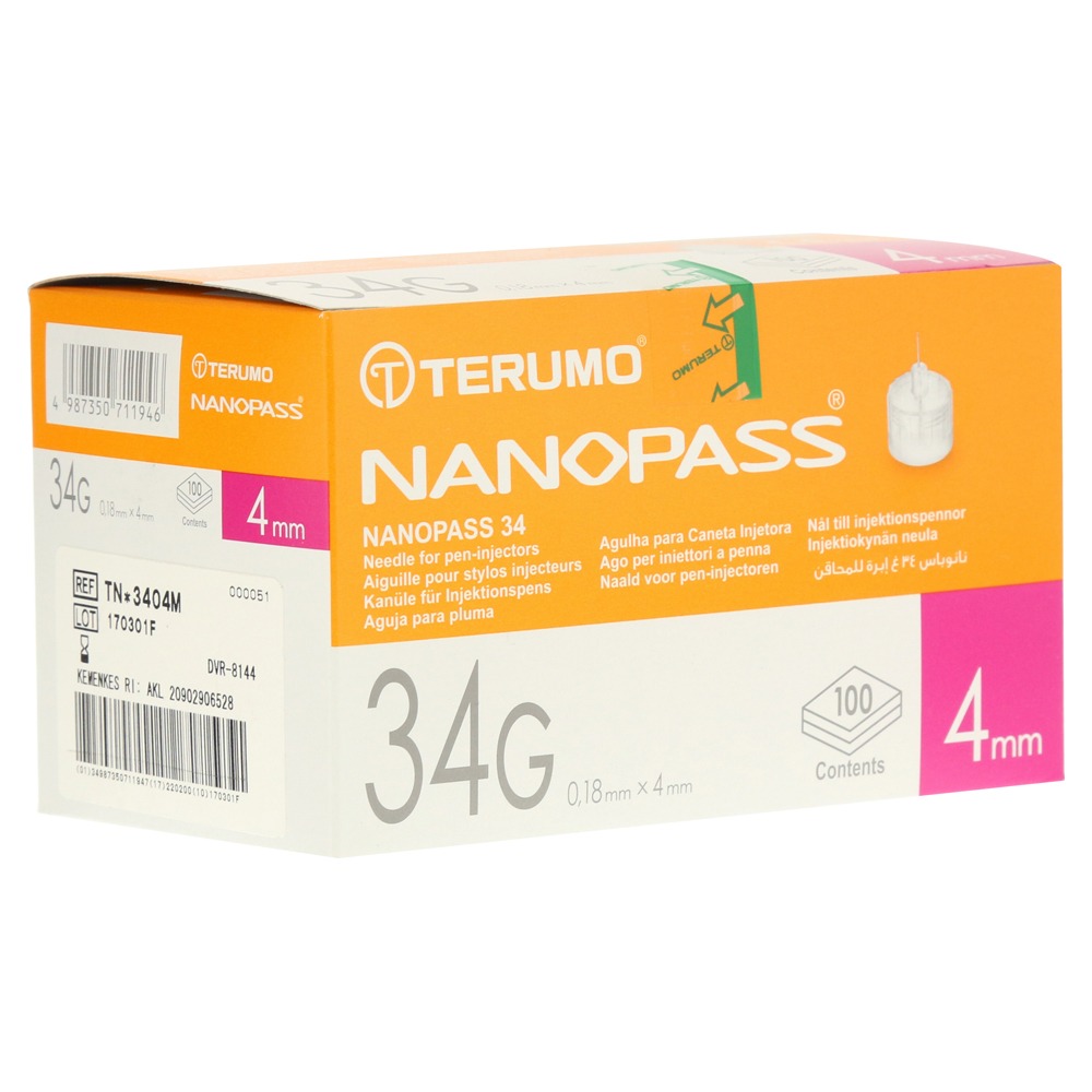 Terumo Nanopass 34 Pen Kanüle 34 G 0,18x 100  St
