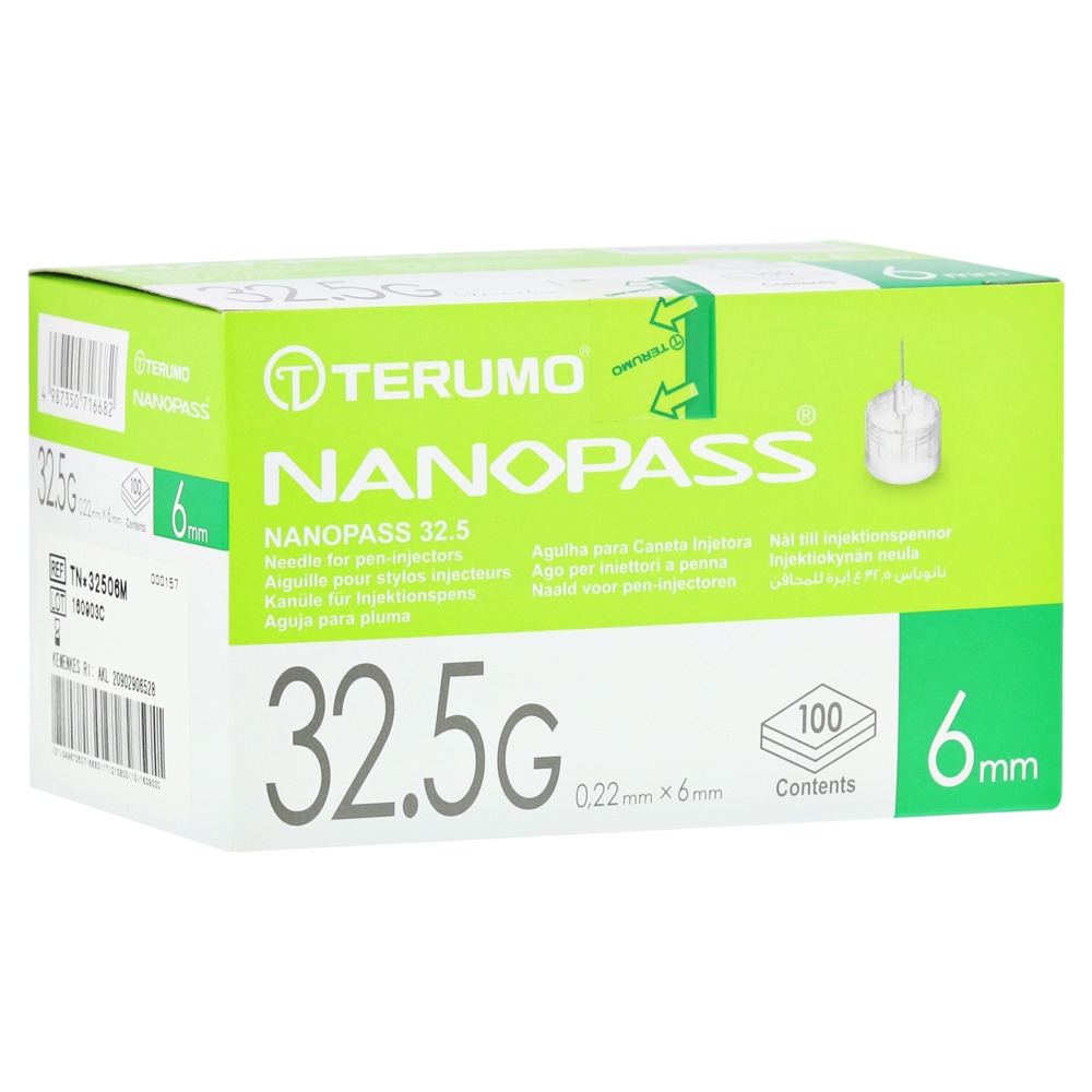 Terumo Nanopass 32,5 Pen Kanüle 0,22x6 m 100  St