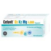 Produktabbildung: Cefavit D3 K2 Mg 4.000 I.E. Hartkapseln