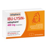 Produktabbildung: IBU-LYSIN-ratiopharm 400 mg Filmtabletten